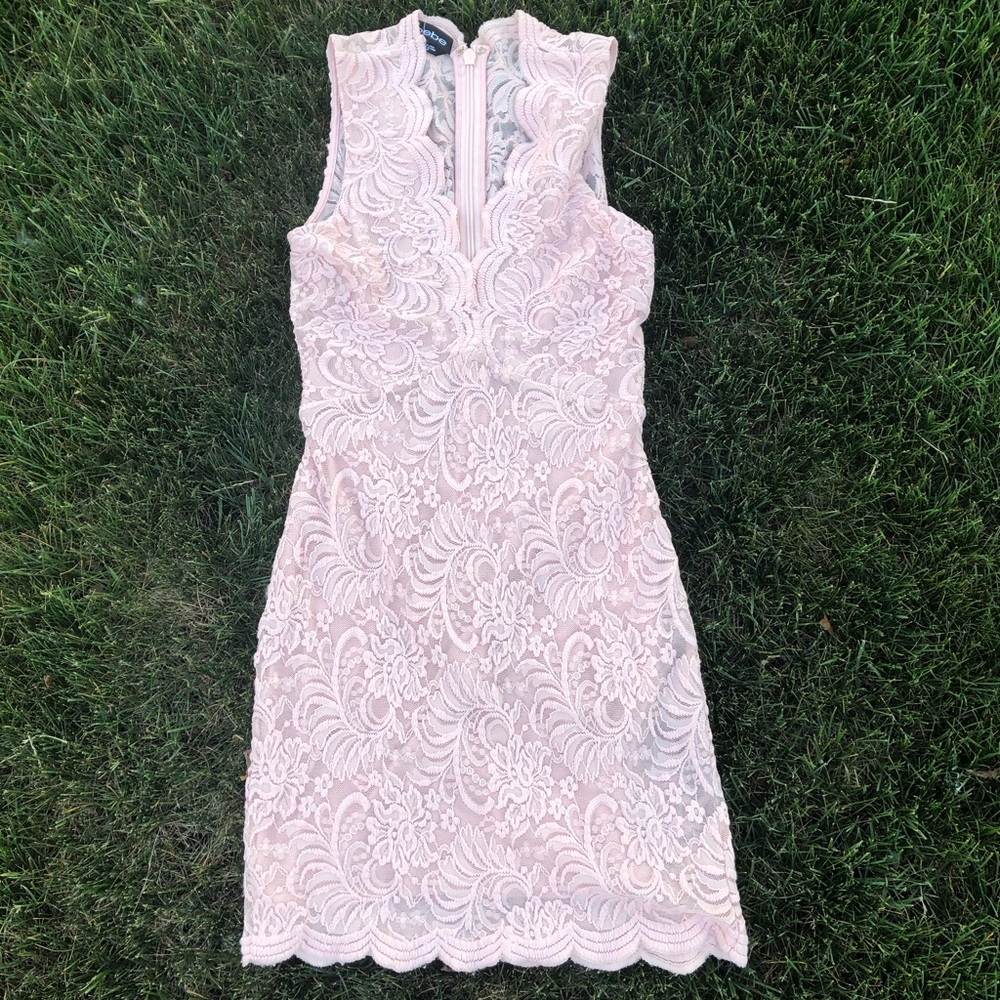 Bebe Pale Pink Lace Dress